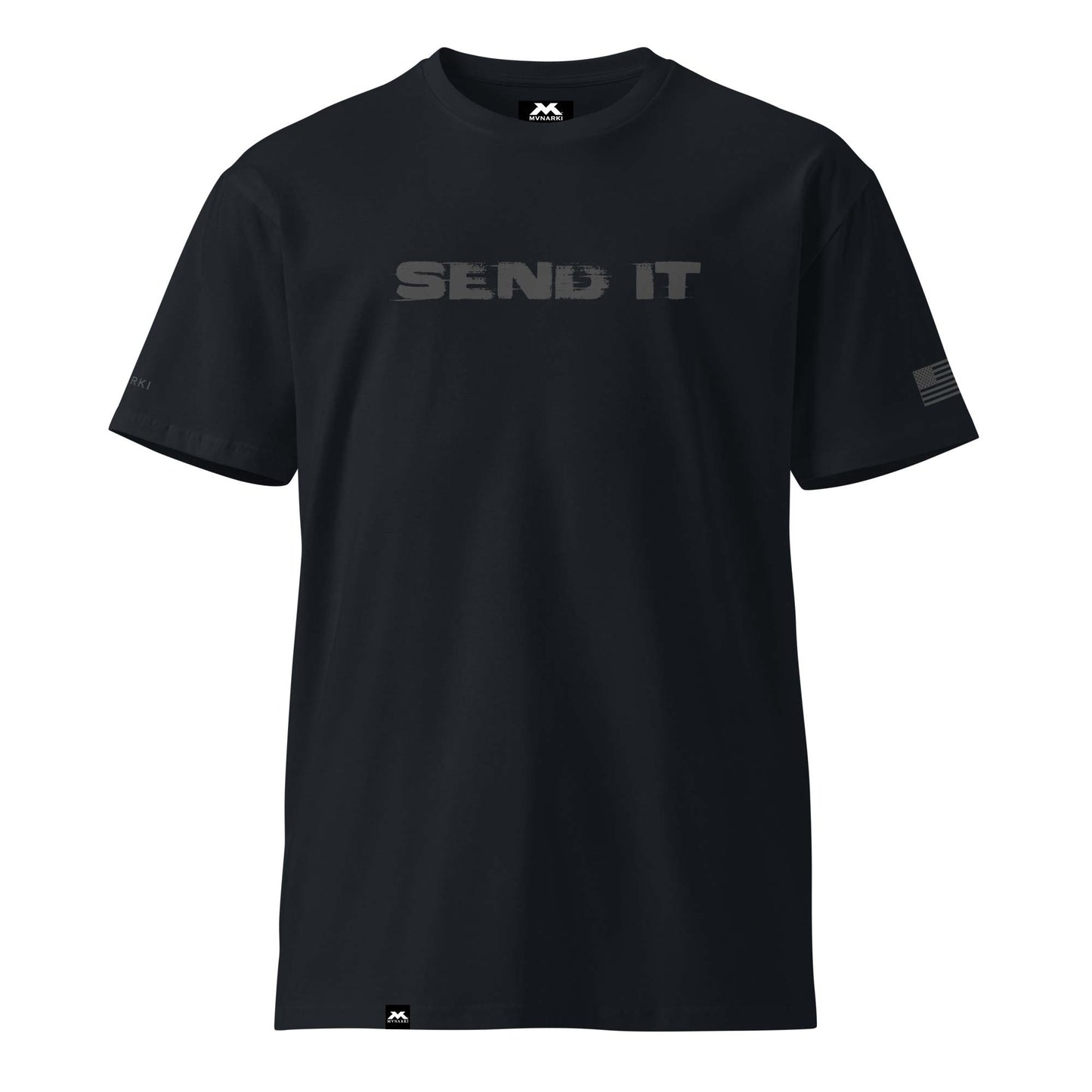 Men's SEND IT Premium T-Shirt - Navy - Natural - Black