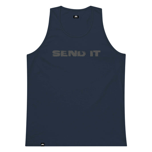 Men's SEND IT Premium Tank Top - Black - Navy - Squash