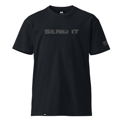 Men's SEND IT Premium T-Shirt - Navy - Natural - Black